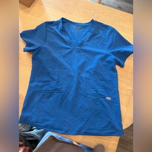 FIGS royal blue scrub top